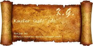 Kaufer Győző névjegykártya
