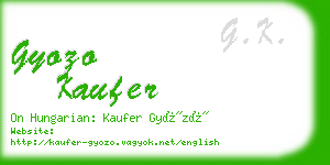 gyozo kaufer business card